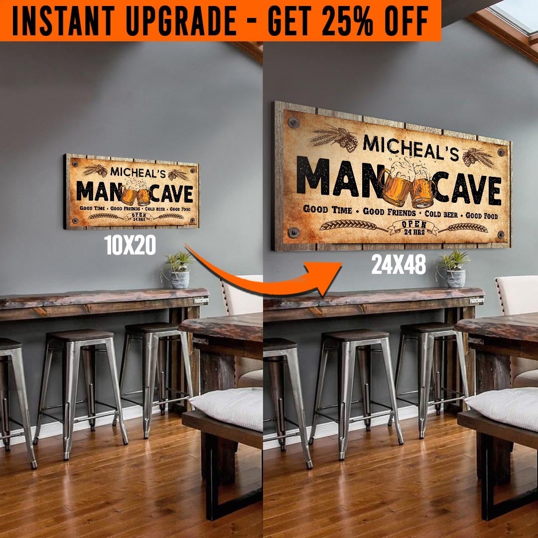 Upgrade Your 'Man Cave' (Style 3) Canvas To 24x48 Inches